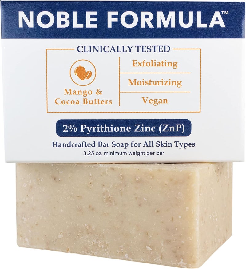 Noble Formula Vegan Mango and Cocoa Butter Bar Soap with 2% Pyrithione Zinc, 3.25 oz - Image 1